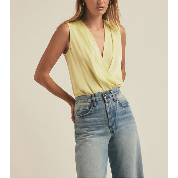 Favorite Daughter Yellow Polyester The Sleeveless Date Blouse Size XS - NWT - Picture 1 of 5